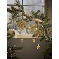 Set of Three Festive Brass Hanging Decorations