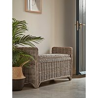 View Round rattan storage bench - large View Round rattan storage bench - large