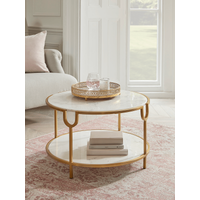 View Marble topped round coffee table View Marble topped round coffee table