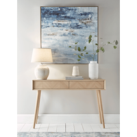 View Chevron oak storage console table View Chevron oak storage console table