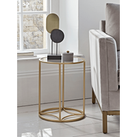 View Round gold & glass side table View Round gold & glass side table