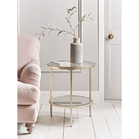 View Glass display side table - soft gold View Glass display side table - soft gold