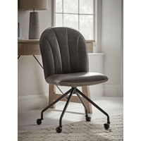 View Faux leather fluted office chair - grey View Faux leather fluted office chair - grey