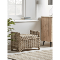 View Round rattan storage bench - small View Round rattan storage bench - small