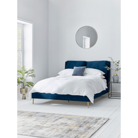 View Pillowy velvet kingsize bed - deep blue View Pillowy velvet kingsize bed - deep blue