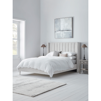 View Fluted velvet kingsize bed - soft grey View Fluted velvet kingsize bed - soft grey