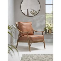 View Curved arm mid century chair - leather View Curved arm mid century chair - leather