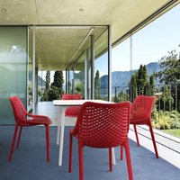 Air Maya Square Dining Set - White and Red