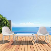 Sky Comfort Lounge Set 3 Piece - White