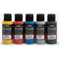 Vallejo : Premium Airbrush Paint Metallic Colours : 60ml : Set of 5