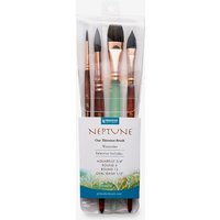 Princeton : Neptune : Synthetic Squirrel : Watercolour Brush : Series 4750 : Short Handle : Professional Set of 4