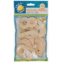 Craft Planet : Wooden Numbers : Pack of 20 : Natural