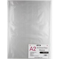Mapac : Archival Box Sleeve : A2 : Pack of 10 : Clear : No Ring Binder Holes