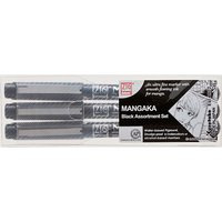 Kuretake : Zig : Mangaka : Black : Assorted Set of 3