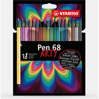 Stabilo : Pen 68 : Felt Tip Pen : Arty Wallet Set of 18