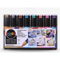 Uni : Posca Marker : PC-8K : Chisel Tip : 8mm : Metallic Set of 8