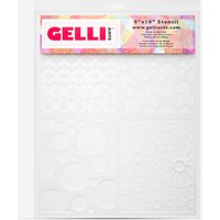 Gelli Arts : Multi Stencil : Use with 8x10in Plate : Four Designs