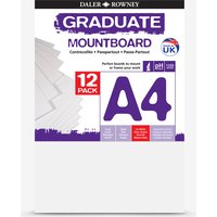 Daler-Rowney : Graduate Mountboard A4 : Ice White : Pack of 12