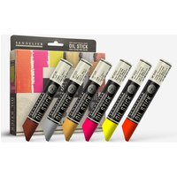 Sennelier : Oil Stick : 38ml : Set of 6 : Flouro & Metallics