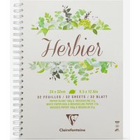 Clairefontaine : Herbarium : Spiral Pad : 24x32cm (Apx. 9x13in) : 32 Sheets + Mousseline Dividers : 180gsm