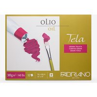 Fabriano : Tela : Oil Painting Paper : Block : 300gsm : 10 Sheets : 14x19in (Apx.36x48cm)