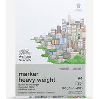 Winsor & Newton : Bleedproof Marker Paper Pad : Heavyweight : 160gsm : A4 : 25 Sheets
