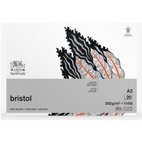 Winsor & Newton : Bristol Board Pad : 250gsm : 20 Sheets : Extra Smooth : Bright White : A2