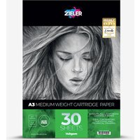 Zieler : Cartridge Pad : Medium Weight : 140gsm : 30 Sheets : A3