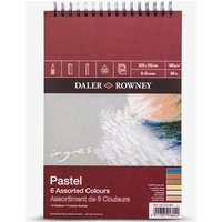 Daler-Rowney : Ingres : Pastel Paper : 160gsm : 24 Sheets : 6x9in (Apx.15x23cm) : 6 Colours