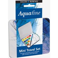 Daler-Rowney : Aquafine Mini Travel Watercolour Paint Set : Half Pan : Set Of 10