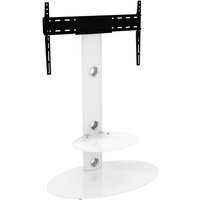 AVF FSL800LUSWW Lugano Oval Pedestal 32" to 65" TV Stand in White