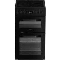 Hotpoint HDE5VDCB Black 50cm Electric Freestanding Double Cooker