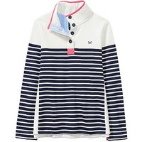 Half Button Sweatshirt In White at Crew Clothing Company Half Button Sweatshirt In White.