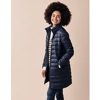 Lightweight Long Padded Jacket in Dark Navy