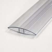 10mm & 16mm H - Profile Joining Section 3000mm - Clear Polycarbonate - Clear - 16.0mm