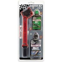 Finish Line Starter Clean And Lube Kit 1-2-3 - Grunge Brush W / 4oz Deg & 2oz Lube