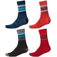 Image of Endura Baabaa Merino Stripe Sock Small/Medium - Red