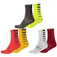 Endura Coolmax Stripe Socks (twin Pack)  2023 Large/X-Large - Hi-Viz Yellow