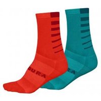 Image of Endura Coolmax Stripe Womens Socks Pacific Blue (twin Pack)