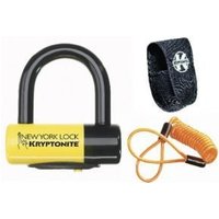 Image of Kryptonite New York Liberty Disc Lock With Reminder Cable Yellow Sold Secure Gold