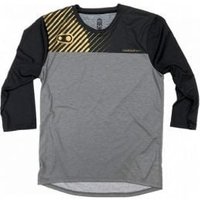 Crank Brothers X 100% Colab Airmatic 3/4 Sleeve Jersey Small - Black/Heather Grey/Gold detailing