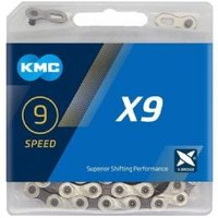 Cyclestore KMC Kmc X9 Silver/ Grey 114l 9 Speed Chain | Save up to 12% with Loyalty Scheme & FREE 48hr tracked postage over £20.