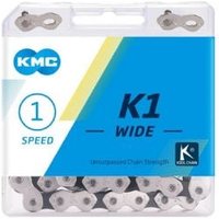Cyclestore KMC Kmc K1 Wide Silver/ Black 110l Single Speed Chain | Save up to 12% with Loyalty Scheme & FREE 48hr tracked postage over £20.