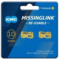 Image of Kmc Missinglink Ti-n Gold 10 Speed Joining Links
