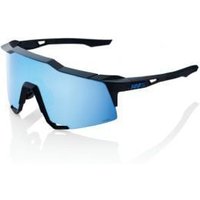 Image of 100% Speedcraft Sunglasses Matte Black/hiper Blue Multilayer Mirror Lens
