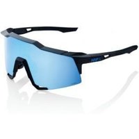 100% Speedcraft Sunglasses Matte Black/hiper Blue Multilayer Mirror Lens