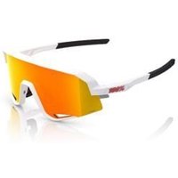 Image of 100% Slendale Sunglasses Soft Tact White/hiper Red Mirror Lens