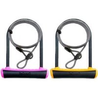 Cyclestore OnGuard Onguard Neon 230mm D Lock With 120cm Extender Cable 115mm x 230mm - Neon Pink | Save up to 12% with Loyalty Scheme & FREE 48hr tracked postage over £20.