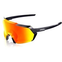 Image of 100% Korbin Sunglasses Gloss Metallic Black/ Hiper Red Mirror Lens