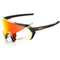 Image of 100% Korbin Sunglasses Gloss Metallic Black/ Orange Flash Mirror Photochromic Lens
